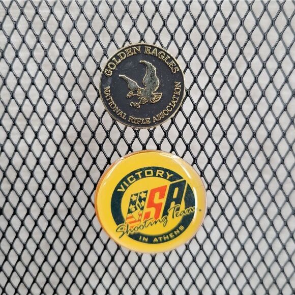 NRA and USA shooting Team Vintage Pins Hat Jacket Lapel Vest Pins - Picture 1 of 7
